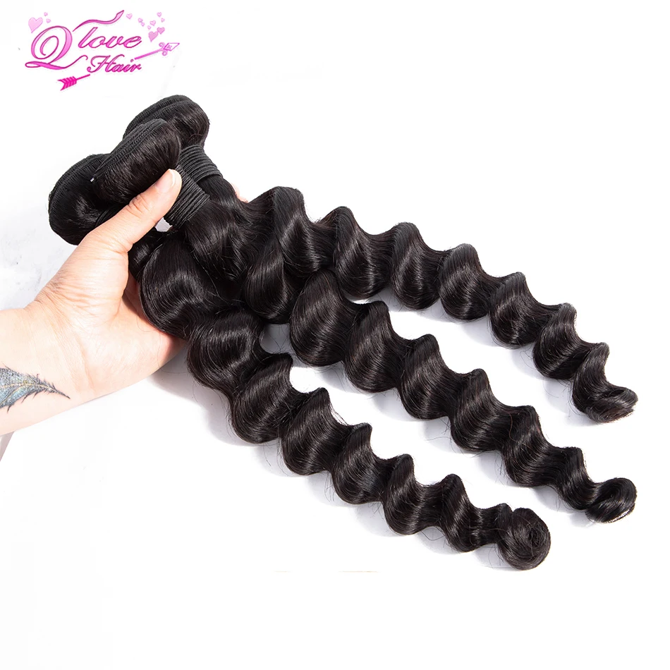 Queen Love Hair 100% человеческие волосы плетение пучки бразильские глубокая волна 3
