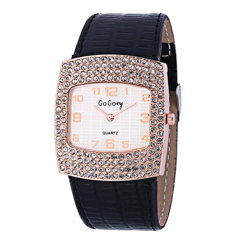 

Women Square Diamond Dial Quartz Watches 2021 New Stylish Girls Lady Leather Watchband Rhinestone Hot Clock zegarek damski