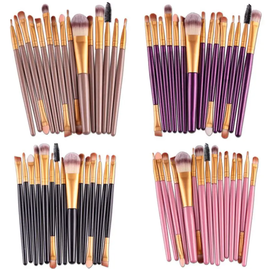 

Beauty Girl 15 pcs/Sets Eye Shadow Foundation Eyebrow Brush Lip Brush Makeup Powder Foundation Brushes Tool Aug15