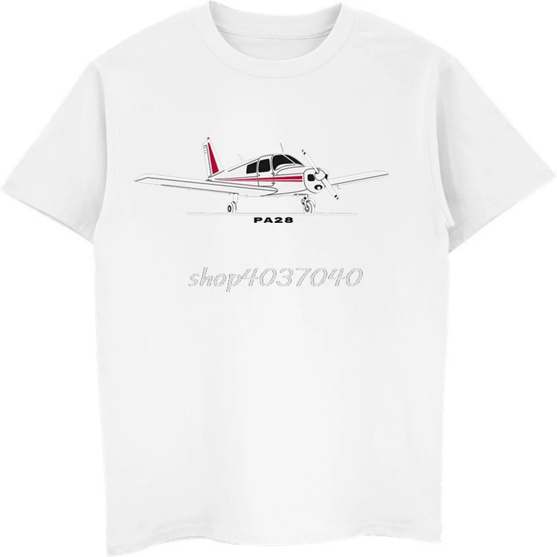Летняя футболка Aeroclassic PPL Pilot Piper PA28 с принтом самолета Мужская хлопковая коротким