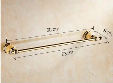 single towel bar Роскошный золотой отделкой Аксессуары для ванной комнаты Комплект крюк робы, Бумага держатель, Полотенца бар, мыло Корзина Ванная комната оборудование комплект - Цвет: single towel bar