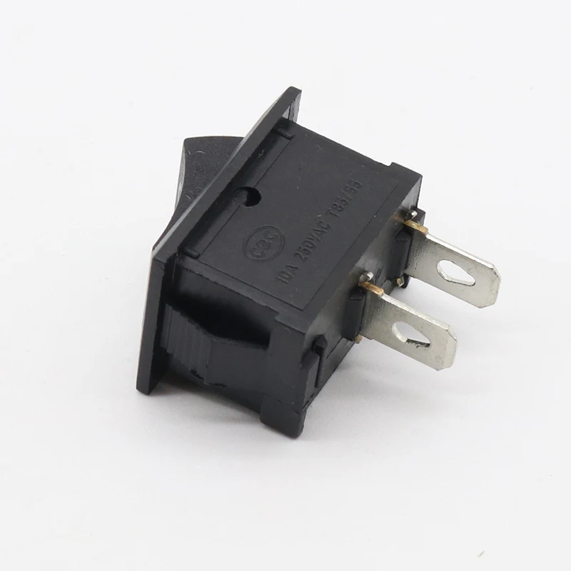 5 шт./лот черный кнопочный мини переключатель 6A 10A 110V 250V KCD1 2 контактный ВКЛ/ВЫКЛ 21