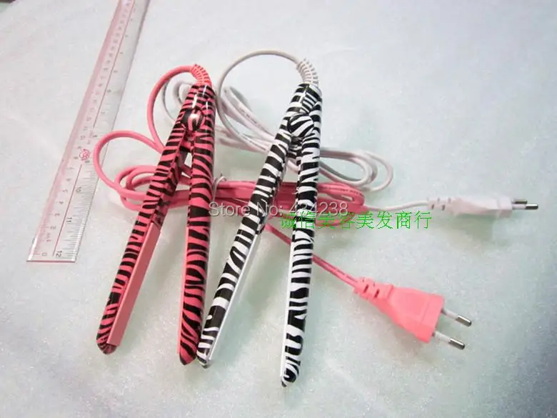 Горячая Распродажа МИНИ прямой Утюг белый зебра розовый Зебра прямые волосы