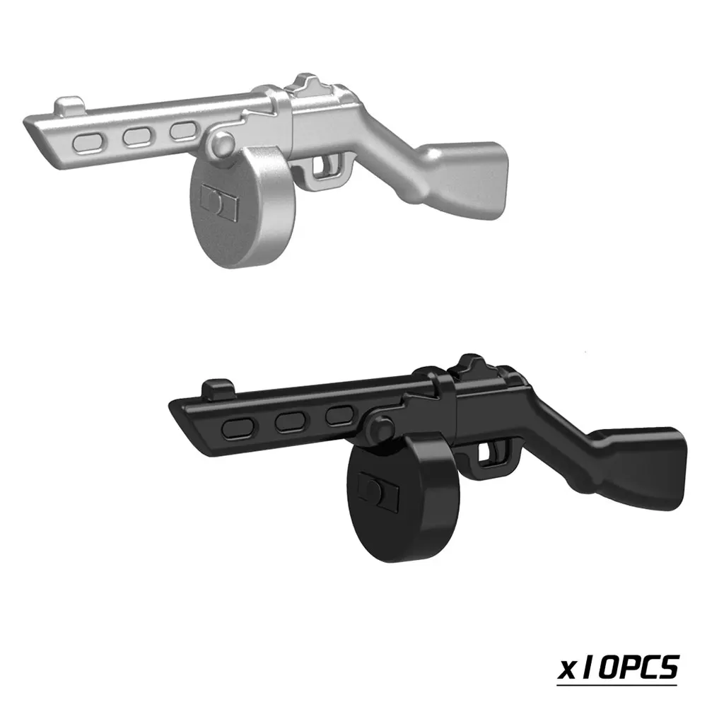 10 шт./лот WW2 пушки военное оружие винтовка машина Submachine SMG SWAT MOC части строительные блоки кирпичи игрушки для детей