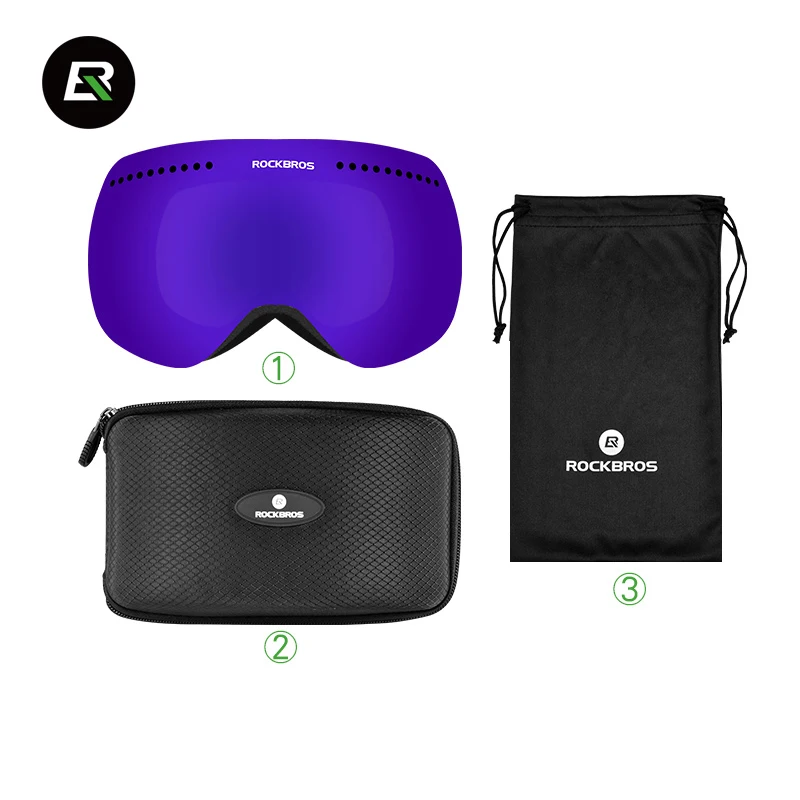 

ROCKBROS Double-Layer Snow Glasses Ski Goggles Snow Glasses Men Skibrille Anti-fog Coatings Skateboard Snowboard Skiing Women
