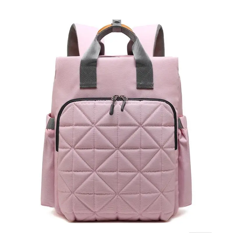 Pink Многофункциональная сумка для подгузников для мам и мам, большая вместительность, сумка для детских подгузников для путешествий, сумка для коляски, дизайнерский рюкзак для мам - Цвет: Pink