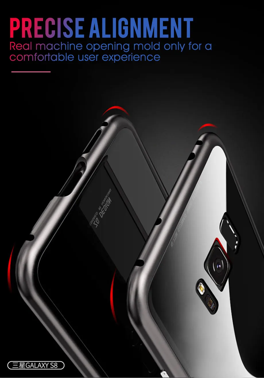 360 металлический магнитный чехол с полным покрытием для samsung Galaxy S9 S8 Plus S10 Plus S10 E Note 8 9 A50, чехол-накладка из закаленного стекла