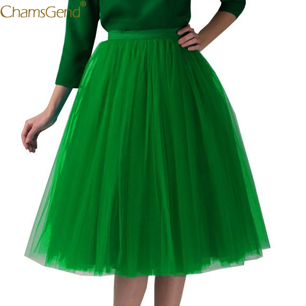 Skirts Womens Midi Pleated Gauze Knee Length Polyester Solid Skirt Plus Size Tutu Dancing Jun | Женская одежда