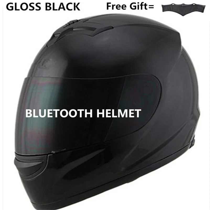 Motor Motorcycle Hat Full Face Helmet Safety Dot Helmet Phone Call Music Bluetooth-compatible Moto Helmet S Matte Black