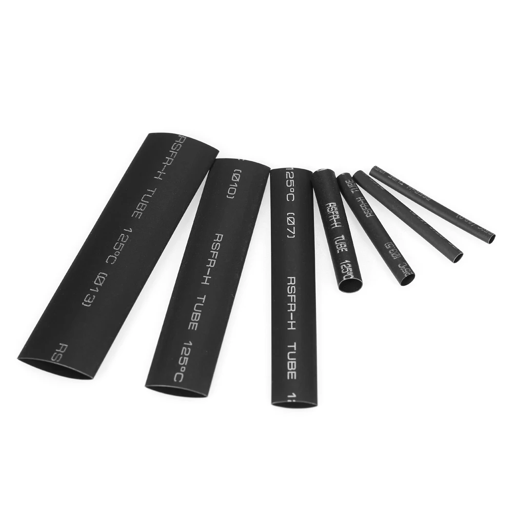 127 шт. черная усадочная трубка Полиолефиновая безгалогенная термоусадочная