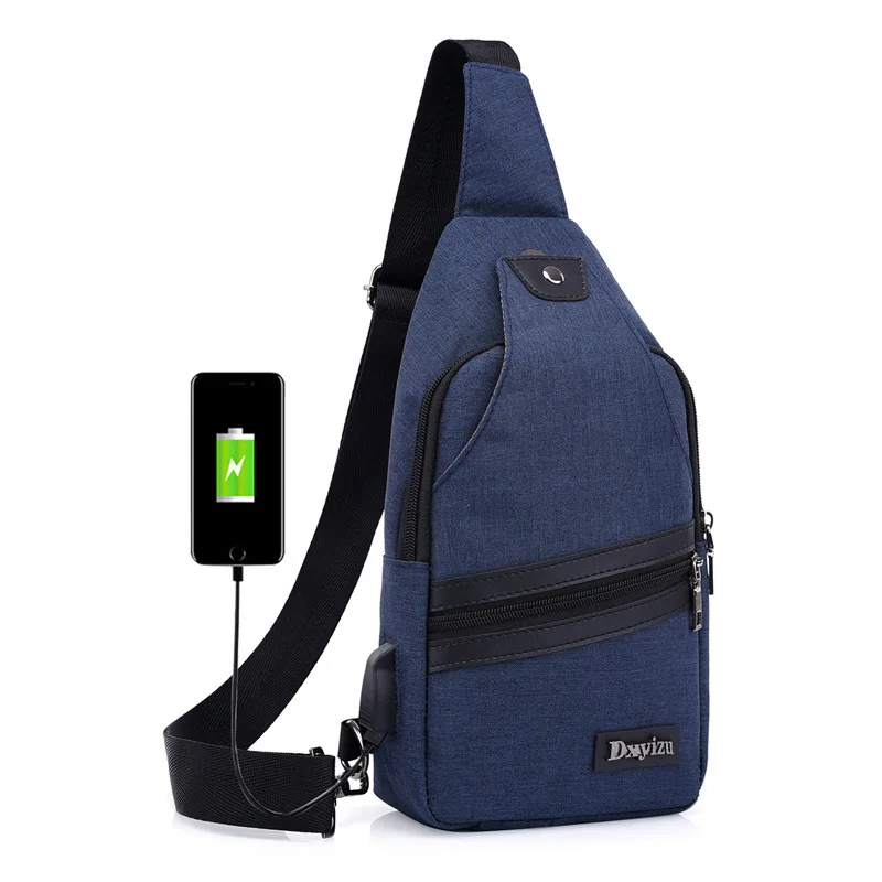 Мужская сумка мессенджер с usb зарядкой через плечо для мальчиков противоугонная
