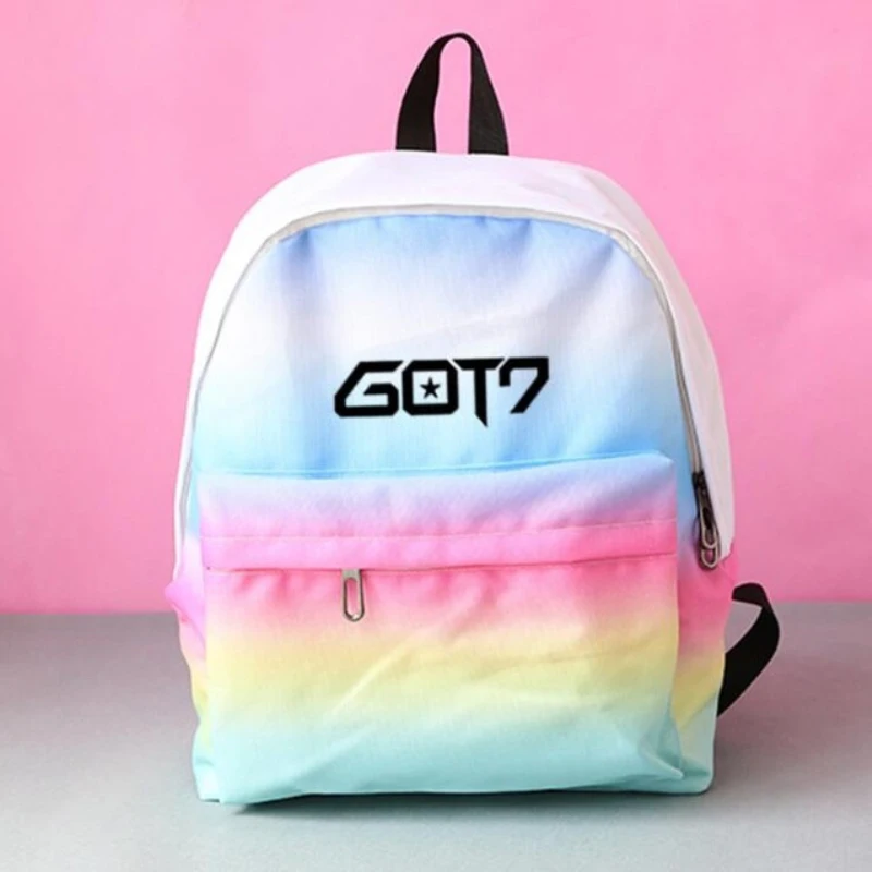 Mainlead Kpop Got7 Jackson Mark Розовый Синий Холщовый Рюкзак студенческий рюкзак| |