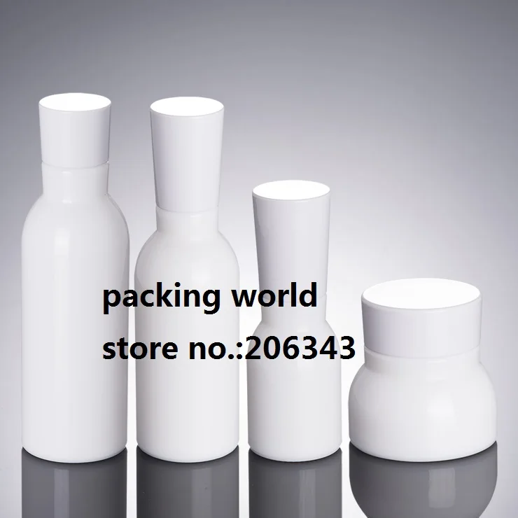 40 мл белая стеклянная бутылка с белым Пресс насосом/крышкой для