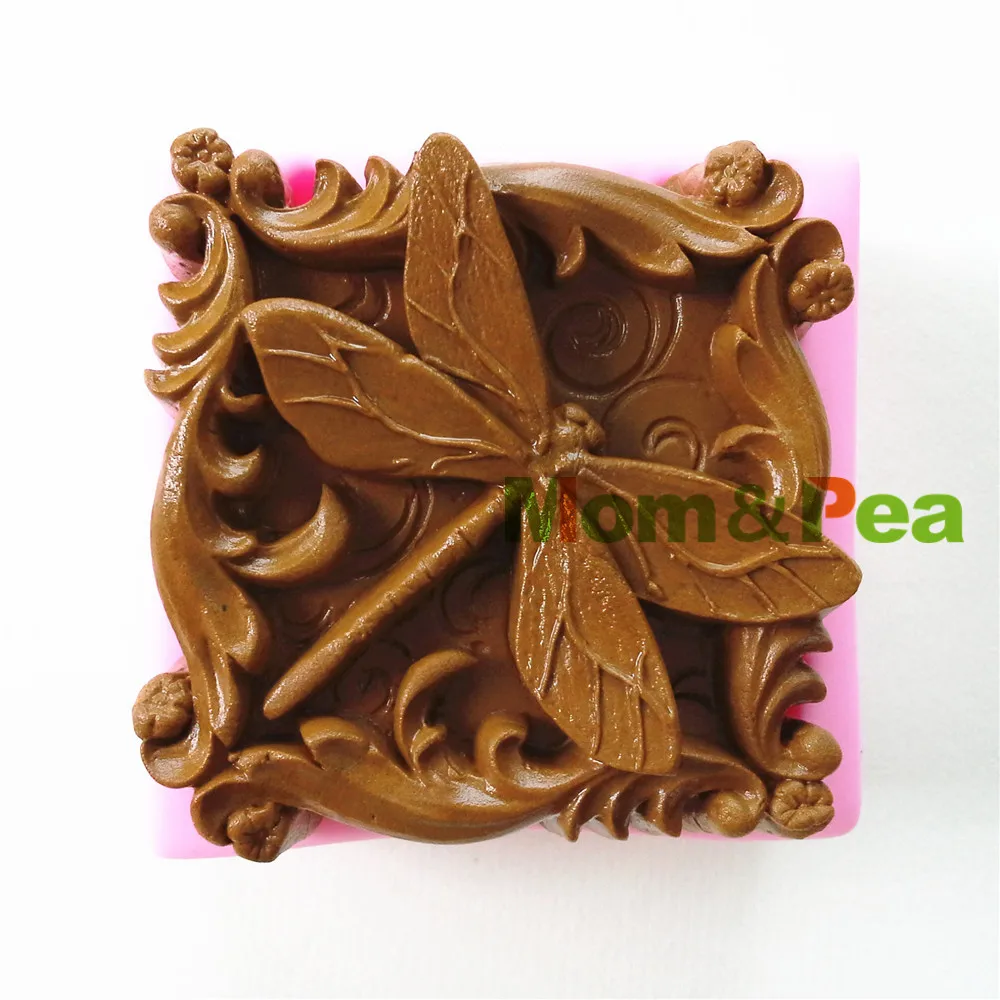 

Mom&Pea 0808 Free Shipping Dragonfly Shaped Silicone Soap Mold Cake Decoration Fondant Cake 3D Mold Food Grade Silicone Mould