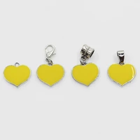 new arrival 20pcslot yellow heart dangle charms lobster clasp charms diy jewelry accessory hanging charms for bracelets