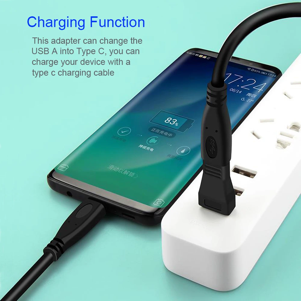 USB к адаптеру type C 3 1 мужчин и женщин типа Кабельные конвертеры зарядки передачи