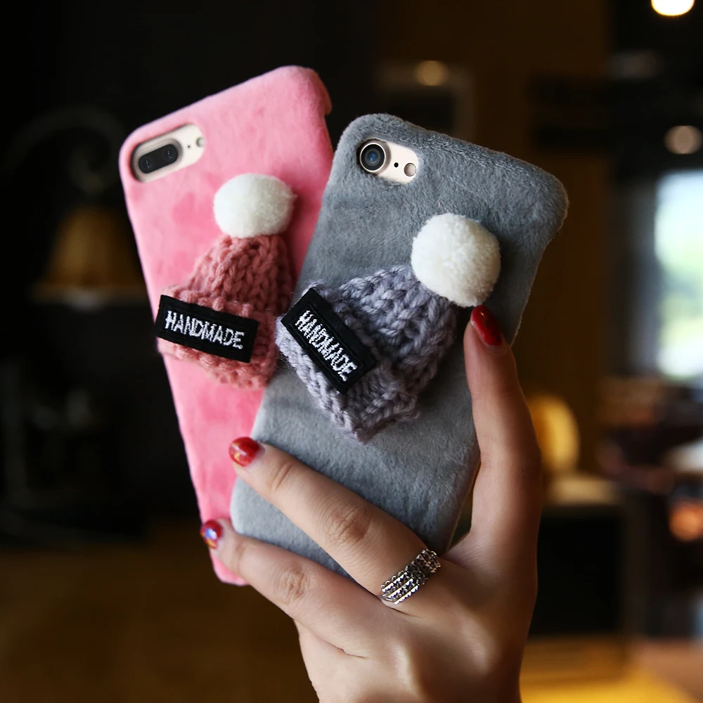 FLOVEME Christmas Hat Phone Case For iPhone 7 6S Plus 5 5S SE Hard PC Warm Cute Fundas 8 X XS Max XR 6 |