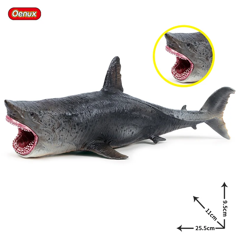 Oenux, новинка, морская жизнь, Дикарь мегалодон, фигурка, животные океана, большая акула, модель, коллекция игрушек для детей, подарок на день рождения