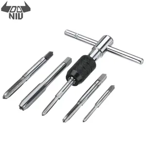 Набор метрических сверл DANIU, 6 шт., набор сверл с храповым краном и Т-образной ручкой, инструмент для машиниста с винтовым краном, ручная легированная сталь