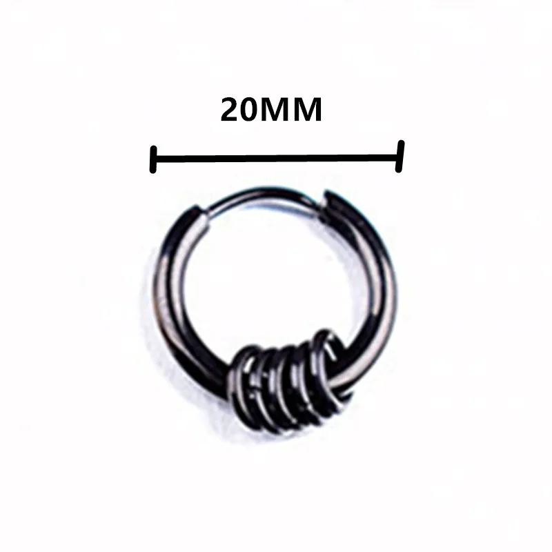 20MM KPOP DNA корейские V мужские круглые титановые стальные серьги мужские ювелирные аксессуары хипстер в стиле рок панк круглые серьги для мужчин - Окраска металла: 20MM