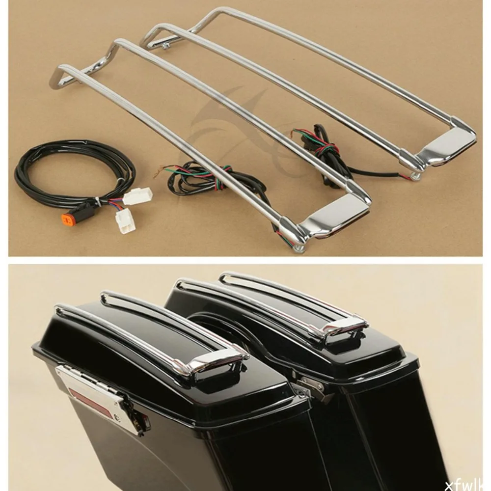 TCMT хромированный для седельной сумки Lid Top Rail Harley Touring Road Electra Street Glide FLHT FLHX 1994 2013|harley