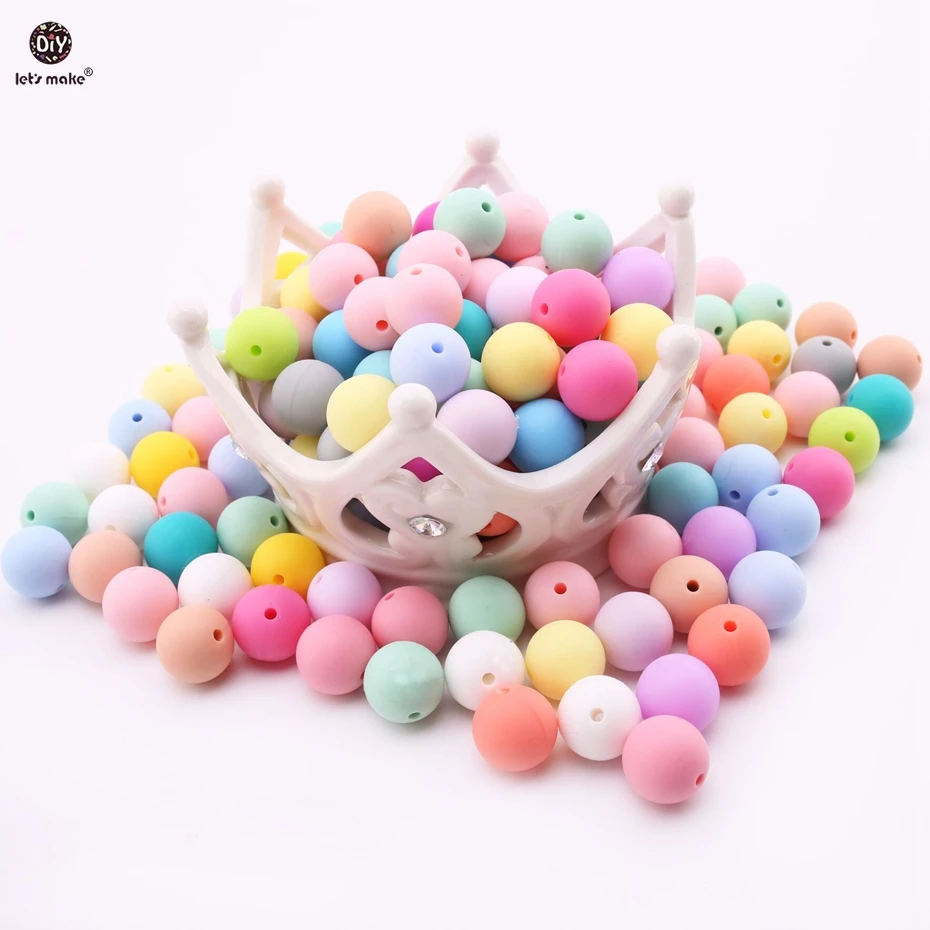 

Let's make silicone beads organic loose infant teething chew beads(20mm)new mom nusring necklace teether baby teether