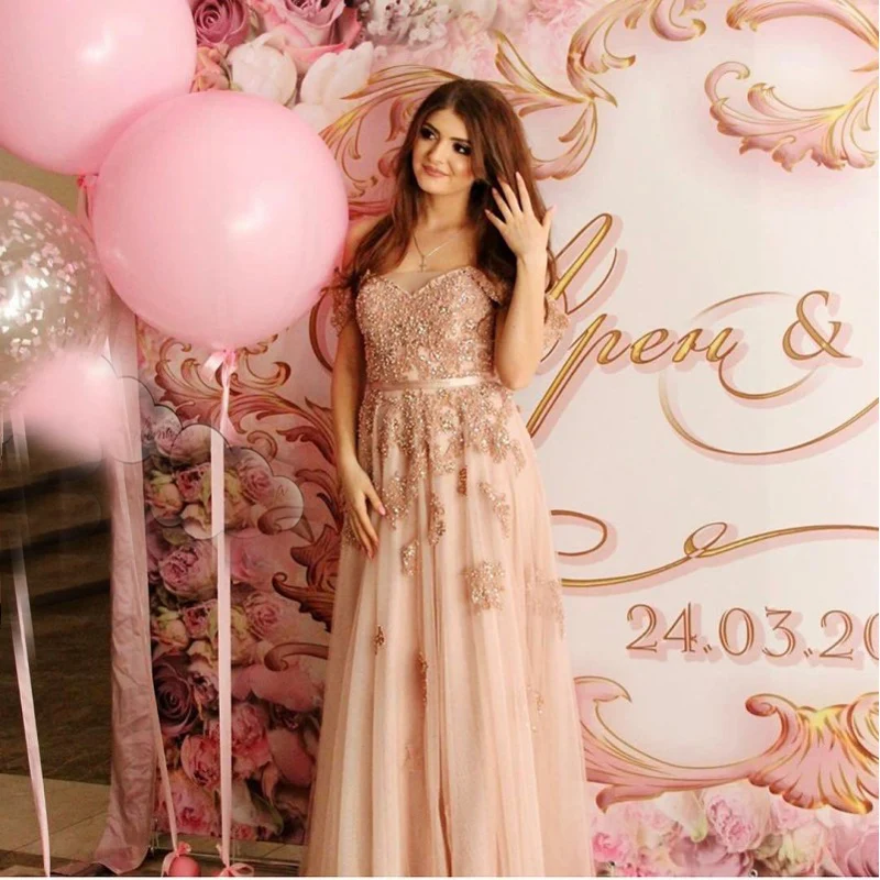 Очаровательная с плеча вечернее платье бисероплетение аппликации line свадебные