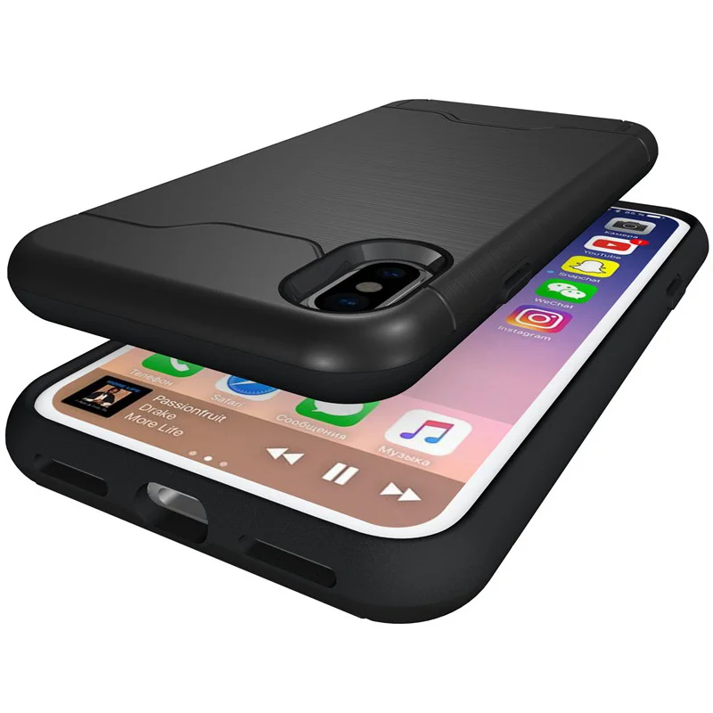 Чехол для iPhone 11 Pro чехол с отделением карт телефона XS Max X XR 7 8 6 6S Plus матовой