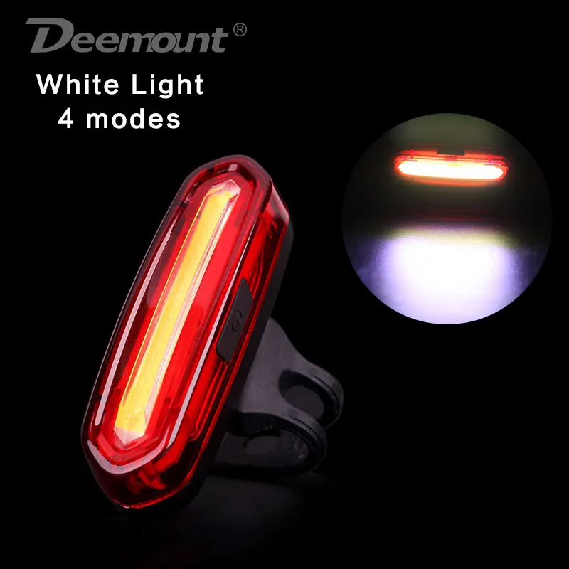 Deemount 100 lm Перезаряжаемые вел USB горный велосипед задний фонарь MTB Детская безопасность Предупреждение Велосипедный Спорт заднего света Велосипедный Спорт лампа - Цвет: White Light 4 modes