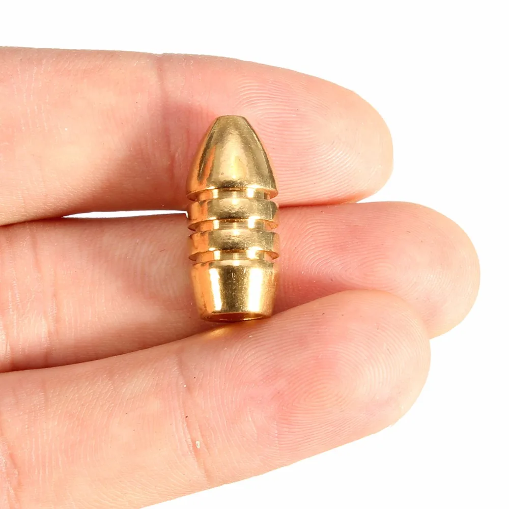 20 шт 1 8g 3.5g 5g 7g 10g резьба золото медные в форме пули рыболовный комплект грузил
