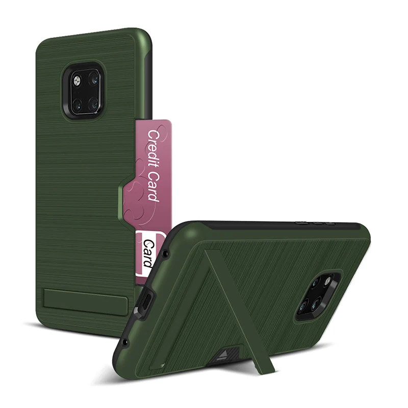 Army Green Для huawei P30 P30 PRO Чехол карты бумажник визитница слайд слот Держатель с кронштейном для HUWEI Коврики 20 маtе PRO 20 - Цвет: Army Green