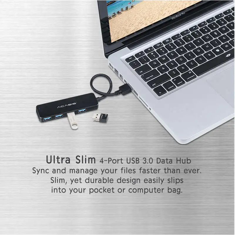 Концентратор USB 4 порта s Usb внешний разветвитель с портом Micro- зарядка для Imac