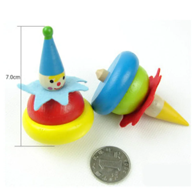 Традиционные деревянные вращающиеся супер милые Клоун гироскоп ностальгические