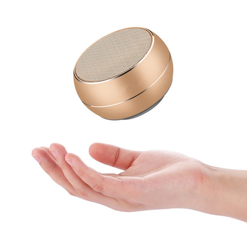 Портативная беспроводная Bluetooth колонка металлическая мини с микрофоном TF карта