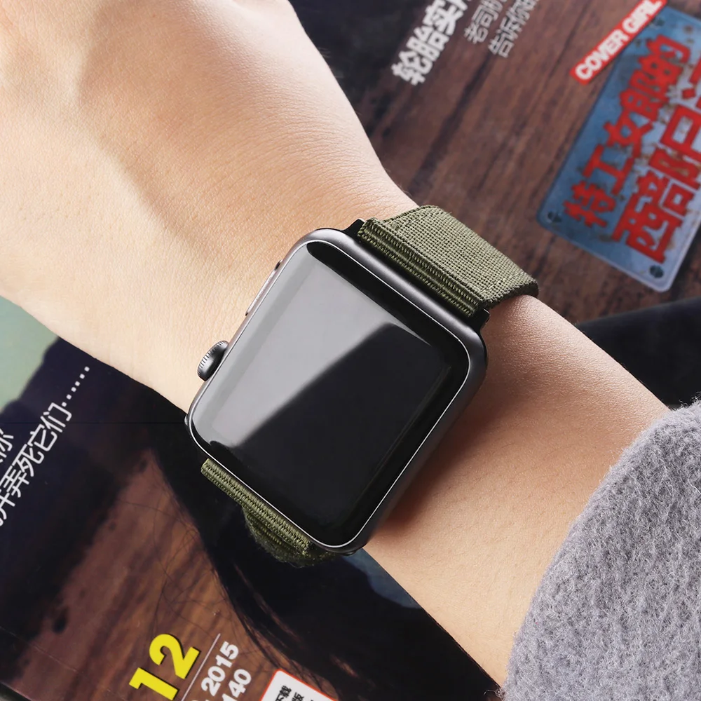 От XIYUZHIYI тканый нейлоновый ремешок для apple watch 42 мм 38 спортивный браслет наручных