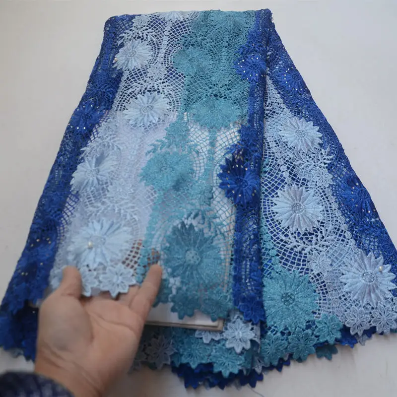 Новая африканская гипюровая кружевная ткань 2019 Африканское кружево высокого