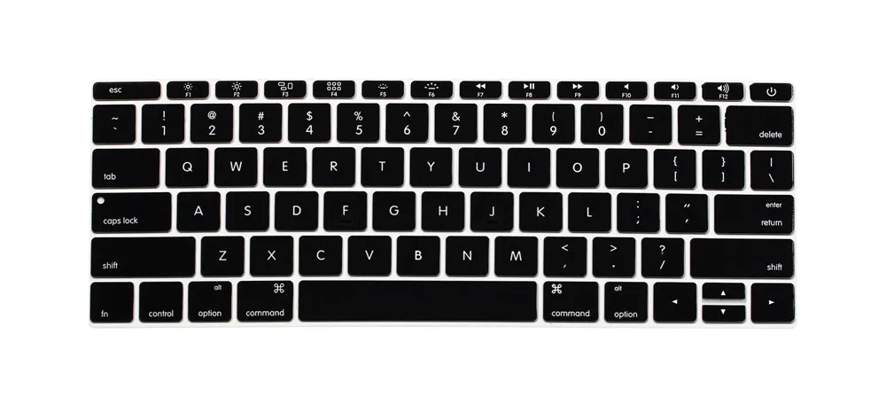 black Версия США английская литература Письмо Силиконовый чехол для MacBook Pro 13 дюймов и выпуска A1708 без Touch Bar - Цвет: black