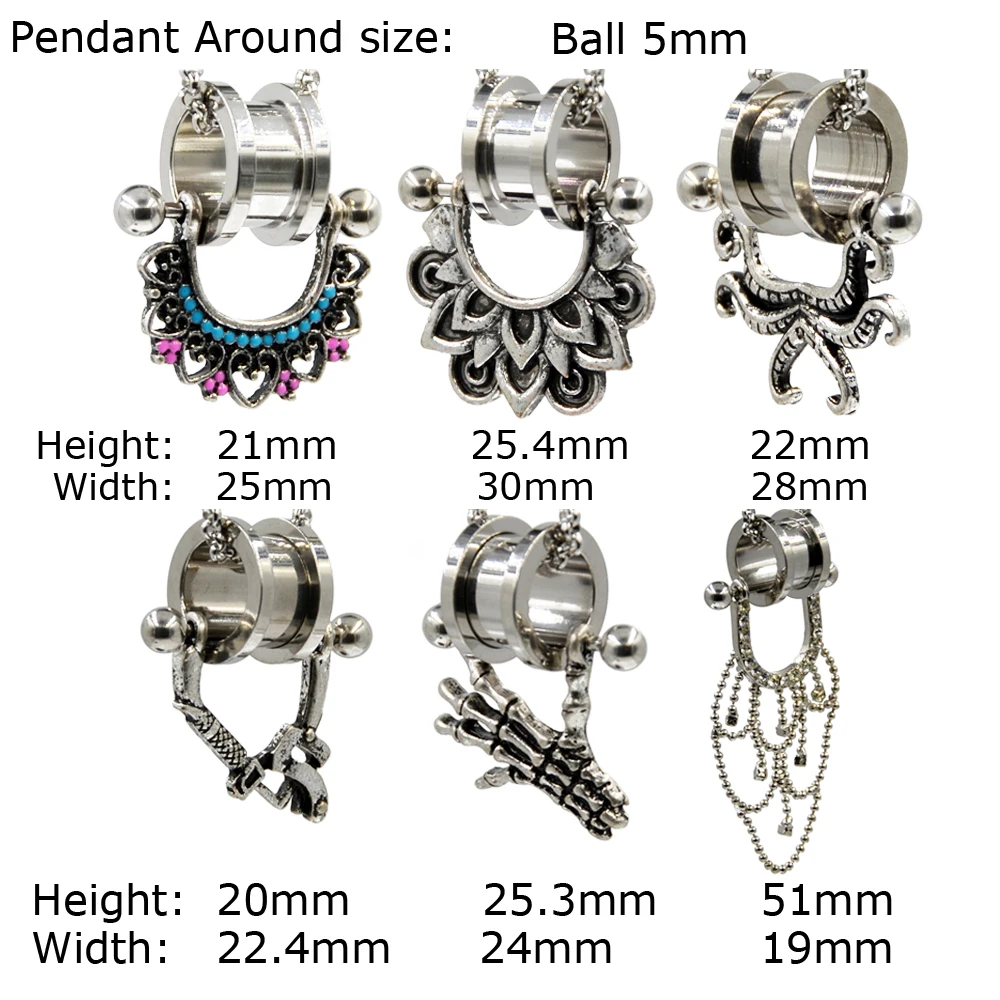 Серьги туннели для ушей из хирургической стали|Украшения тела| |