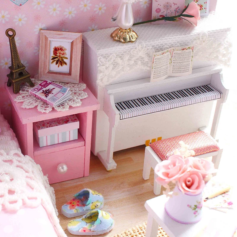 mylb Doll House Furniture Diy Miniature Dust Cover 3D Wooden Miniaturas Dollhouse Toys for Christmas | Houses