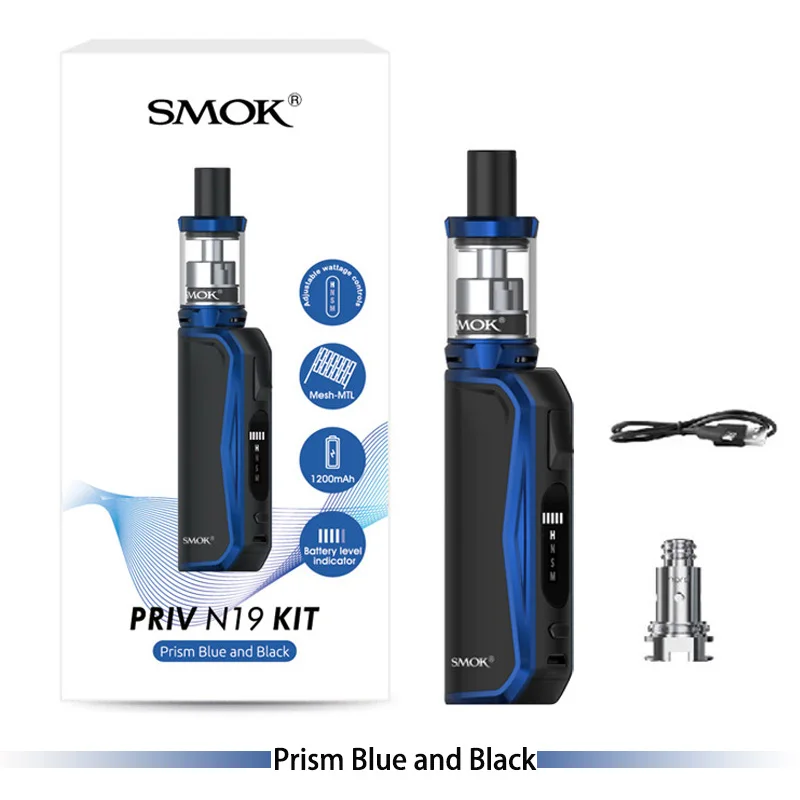 Комплект для вейпа SMOK Priv N19 с аккумулятором 1200 мА · ч 30 Вт Nord 19 Tank fit Mesh/ceramic/MTL Coil