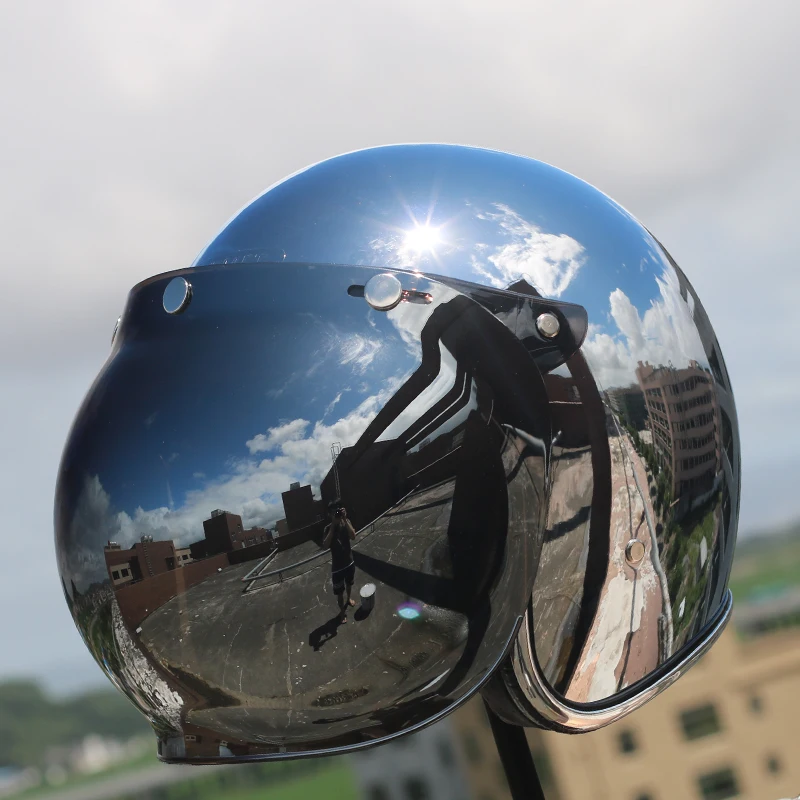 LDMET Винтаж moto rcycle шлем Ретро ATV круизы cooter harley серебристая хромированная vespa cascos para