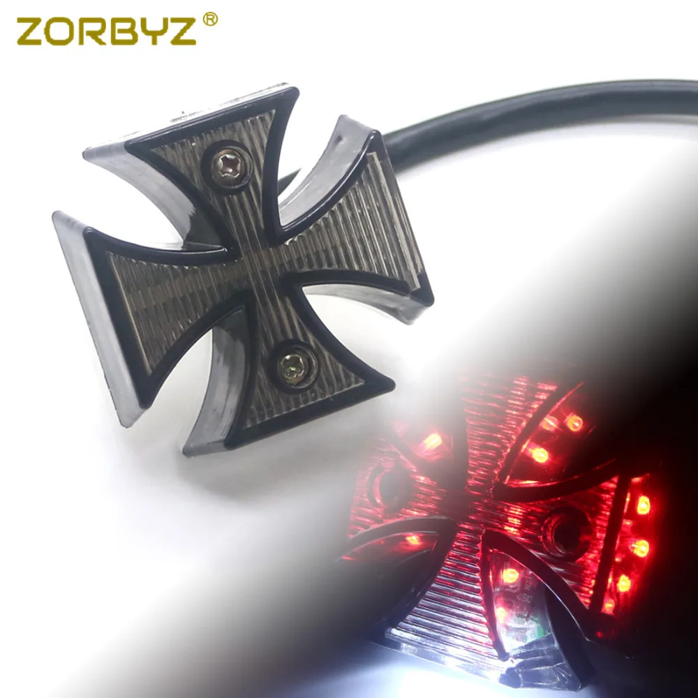 ZORBYZ мотоциклетный задний светильник мини Мальтийский перекрестный светодиодный