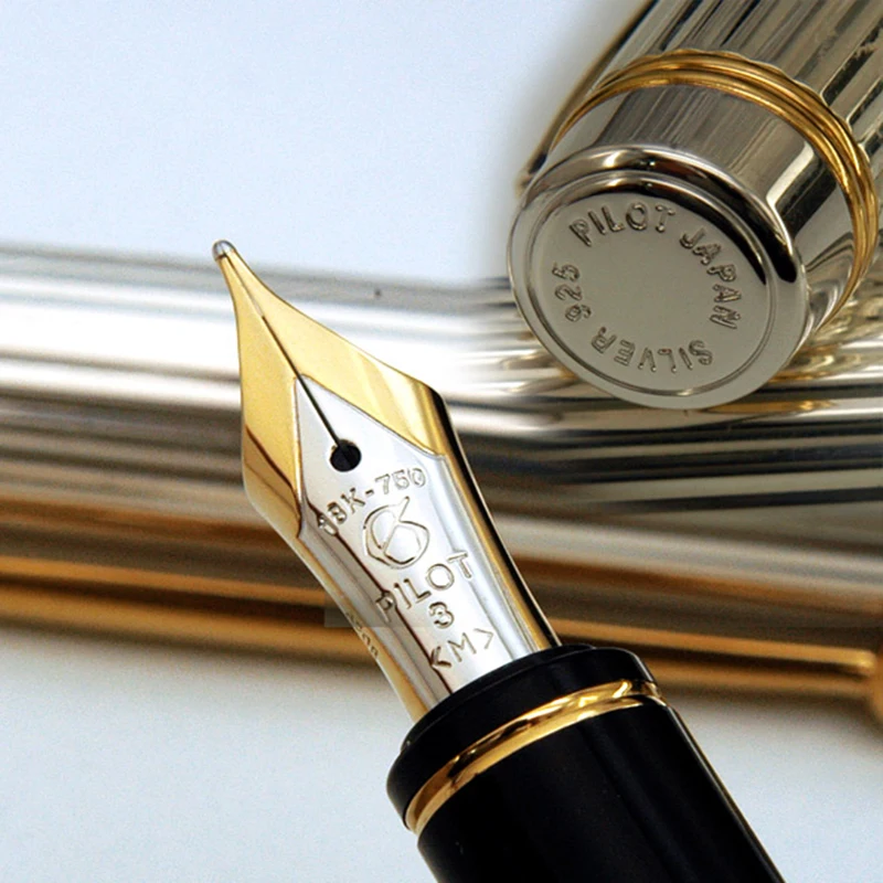Pilot оригинальная авторучка 925 Серебряная ручка держатель двухцветная 18 К Золотая