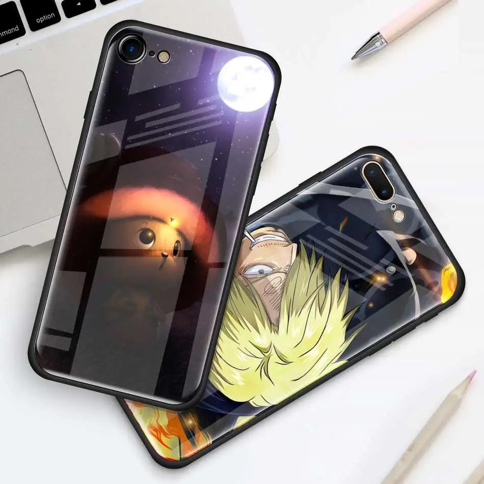 Чехол Из Закаленного Стекла one piece Luffy аниме для Apple iPhone XR 7 8 6 6S Plus 11 Pro X XS MAX черный мягкий чехол для мобильного телефона