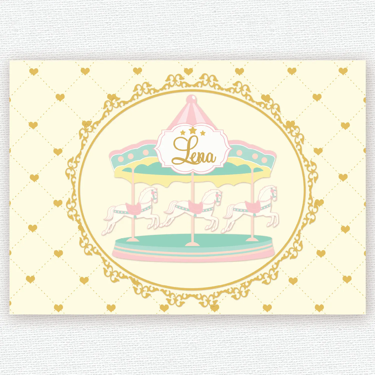 

custom carousel pastel colors pink mint cream yellow gold backdrops High quality Computer print party background