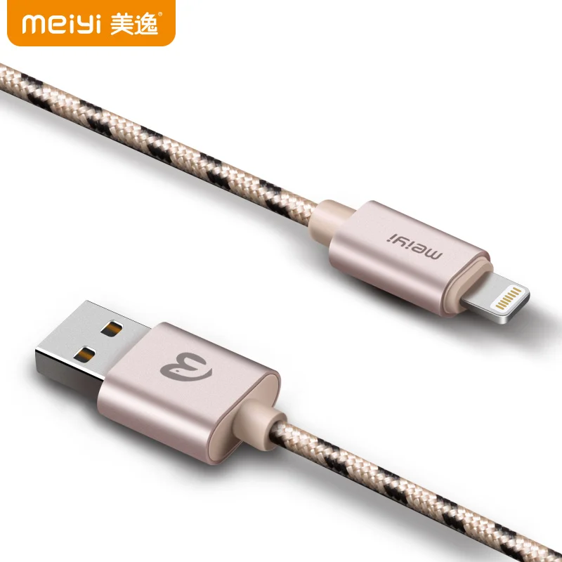 MEIYI M15 0 5 М металлический штекер цветной нейлоновый Плетеный USB кабель для iPhone 8 7 6 6s