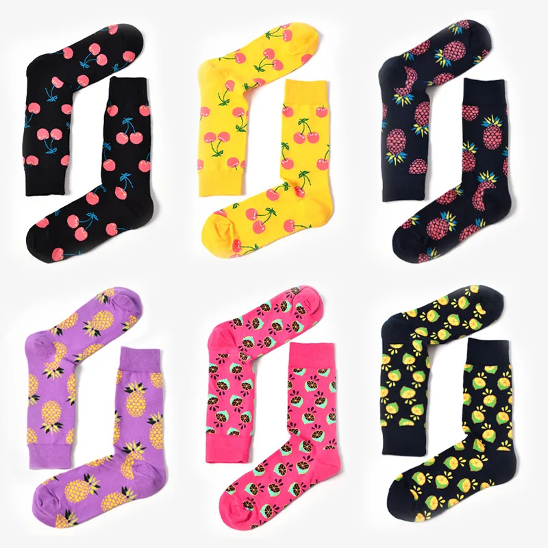 Носки для скейтборда Chaussette Homme мужские и женские носки с фруктами ананас черешня