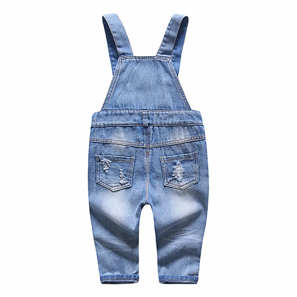 Детские комбинезоны для малышей Новинка 2018 года модные рваные джинсы сезон
