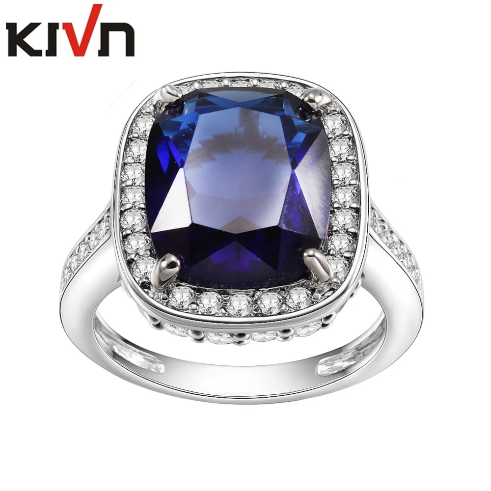 Модные ювелирные изделия KIVN Свадебные обручальные кольца принцессы с фианитами
