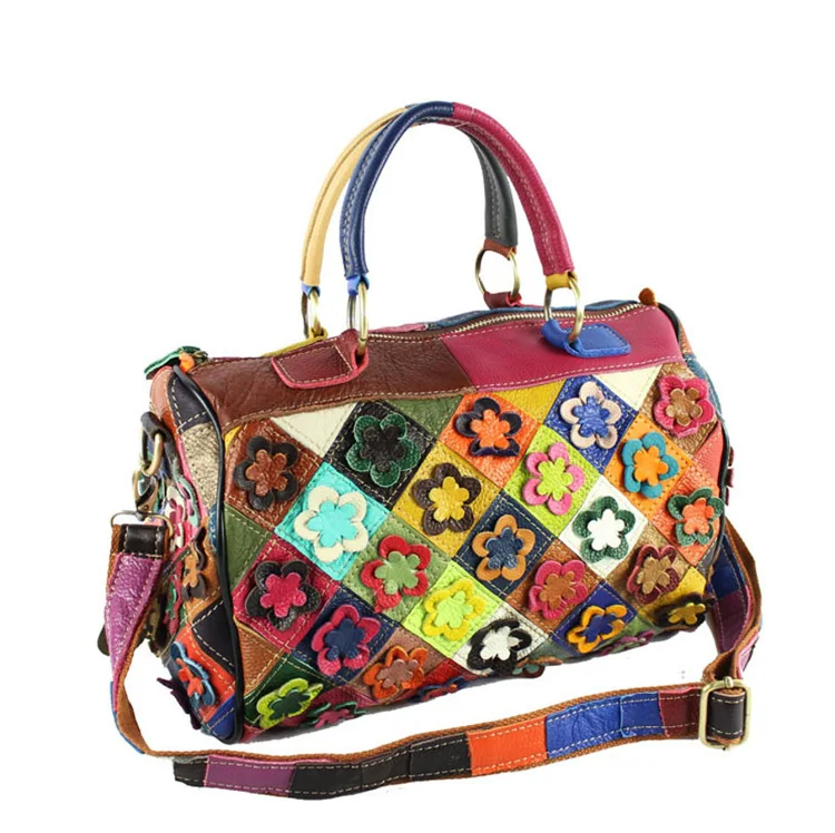 

100% Genuine Leather bag Patchwork handbag Female Crossbody Messenger Shoulder Bag Tote Bag,Free shipping